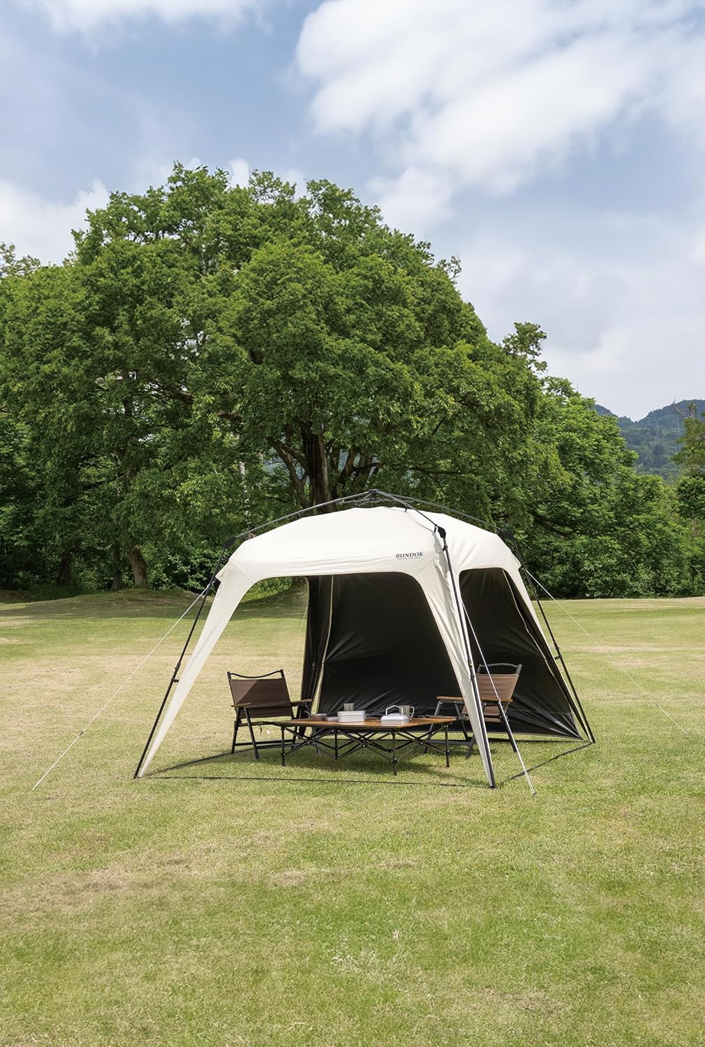 BUNDOK(バンドック) クイック タープ 250 ブラック コーティング 遮光 遮熱 暑さ対策 UVカット テント 2.5mx2.5m 簡単組立