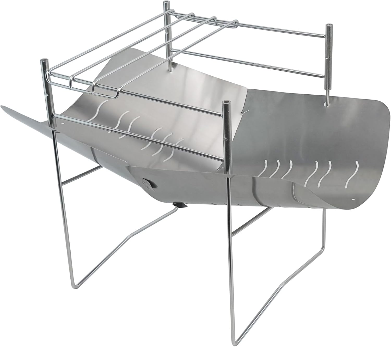 チタン製 //火床 焚き火台 軽量 チタン焚火台 コンパクト 耐久性に優れる ゴトク 収納バッグ付き ソロキャンプ 登山バイクツアーに最適 A4サイズ